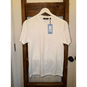 MURANO Liquid Luxury Slim Fit White TShirt Men Size S Short Sleeve Crew Neck